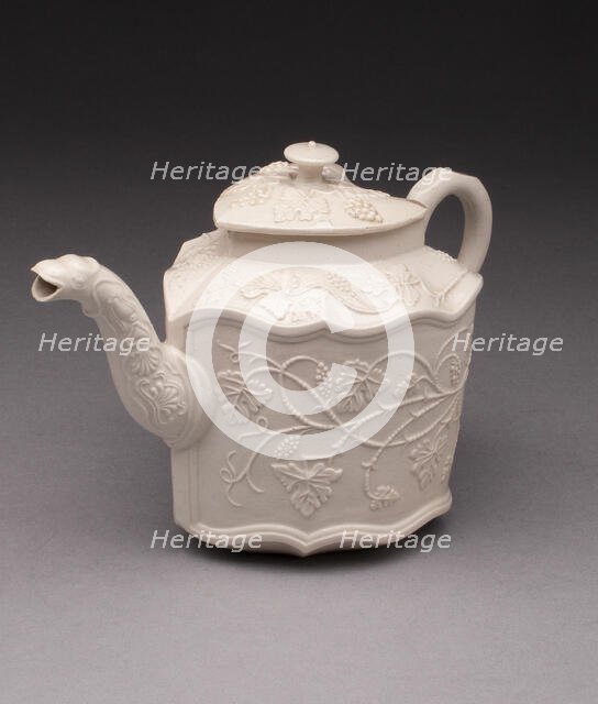 Teapot, Staffordshire, 1750/59. Creator: Staffordshire Potteries.