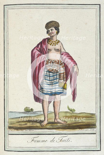 Costumes de Différents Pays, 'Femme de Taiti', c1797. Creators: Jacques Grasset de Saint-Sauveur, LF Labrousse.