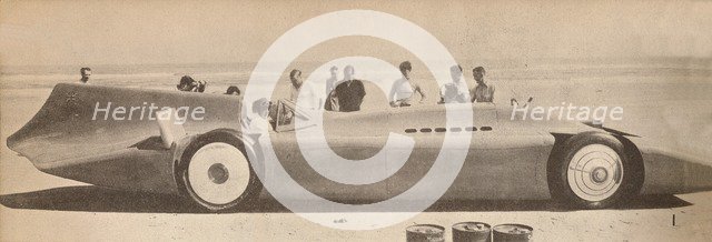 'Sir Malcolm Campbell in his new Blue Bird at Dayton Beach, Florida', 1935, (1935). Artist: Unknown.