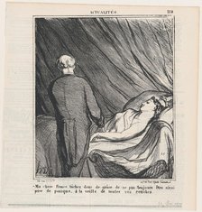 Ma chère France, lâchez donc de grâce de ne pas toujours être ainsi prise de panique..., 1870.  Creator: Honore Daumier.
