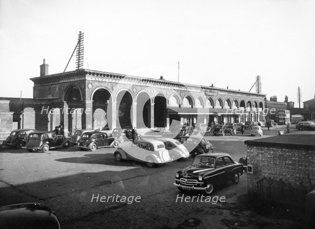 Italianate entrance front of Cambridge Station, Station Road, Cambridge, Cambridgeshire, 1950s. Creator: Unknown.