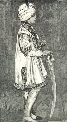 Indian youth in profile, 1879.  Creator: Valentine Cameron Prinsep.