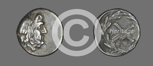 Hemidrachm (Coin) Depicting the God Zeus Amarios, 222-146 BCE. Creator: Unknown.