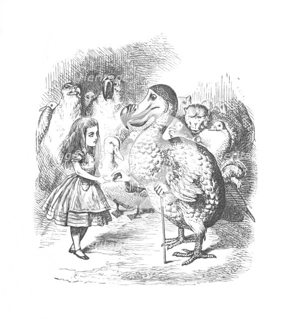 'Alice and the Dodo', 1889. Artist: John Tenniel.
