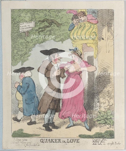 Quaker in Love, 1815 (?)., 1815 (?). Creator: Thomas Rowlandson.