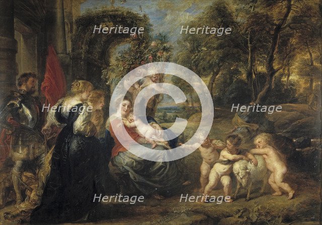 Rest on the Flight into Egypt, with Saints, c. 1635. Artist: Rubens, Pieter Paul (1577-1640)