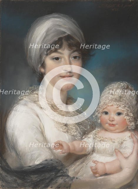 Mrs. Robert Shurlock (Henrietta Ann Jane Russell, 1775-1849) and Her Daughter Ann, 1801. Creator: John Russell.