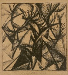 Still life - Bouquet with Autumn Leaves, 1915. Creator: Bogomazov, Alexander Konstantinovich (1880-1930).