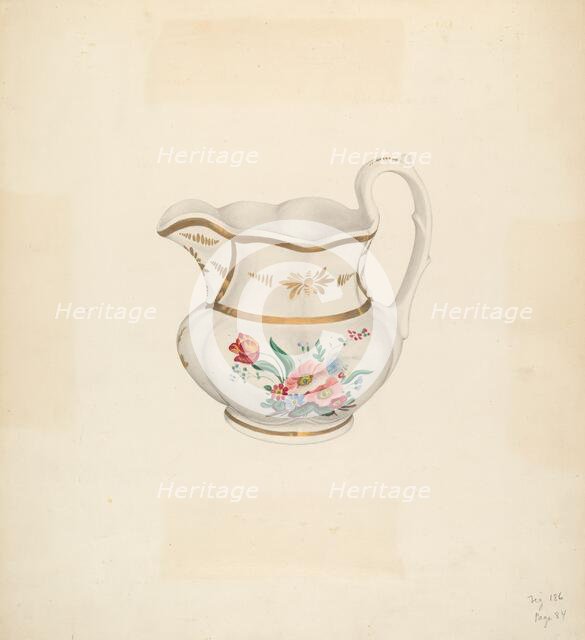 Pitcher, c. 1938. Creator: Roberta Spicer.