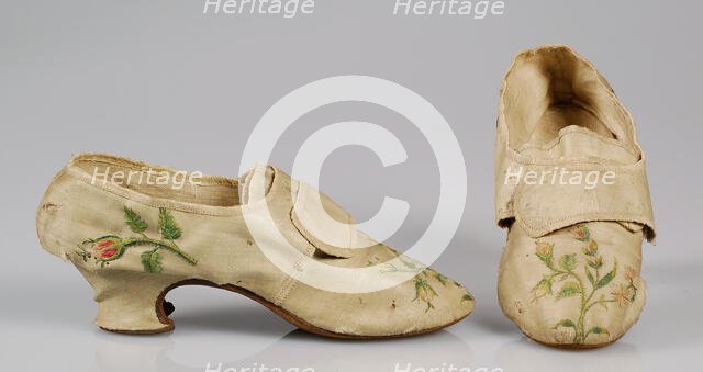 Shoes, possibly British, 1740-60. Creator: Unknown.