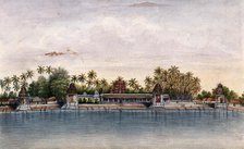 Combaconum: the holy tank at the Shiva temple in Combaconum, east end view, (between 1800 and 1899?) Creator: Unknown.