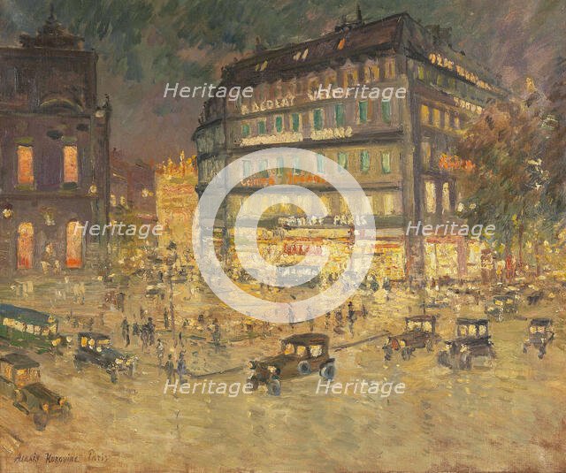 Paris, Place de l'Opéra, Opéra Garnier. Creator: Korovin, Alexey Konstantinovich (1897-1950).