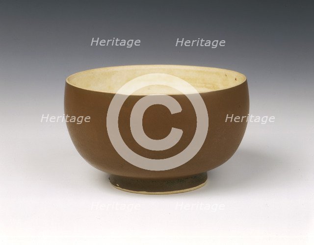 Persimmon red glazed Ding bowl with white glazed interior, Song dynasty, China, 12th century. Artist: Unknown