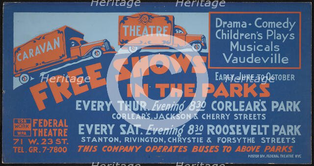 Free Shows in the Parks, New York, [193-].  Creator: Unknown.