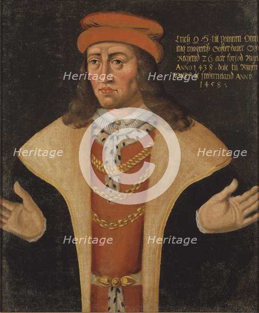 Portrait of Eric of Pomerania (1382-1459), King of Denmark, Norway and Sweden.