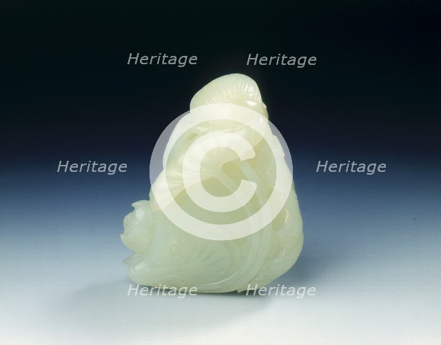 Jade lotus and fish, Ming dynasty, China, 14th-16th century. Artist: Unknown