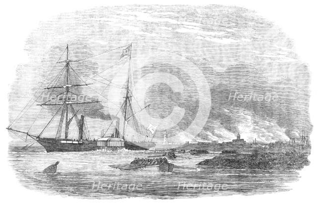 Destruction of Sulineh, at the Mouth of the Danube, 1854. Creator: Unknown.