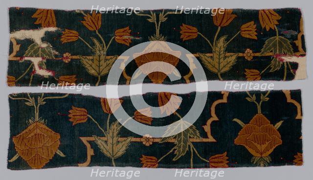 Fragments of a Carpet, 1600-1650. Creator: Imperial Manufactory (Indian).