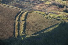 Promontory fort, threatened by erosion, Combs Edge, Derbyshire, 2023. Creator: Damian Grady.