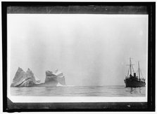Ship at sea near iceberg, between 1910 and 1917. Creator: Harris & Ewing.