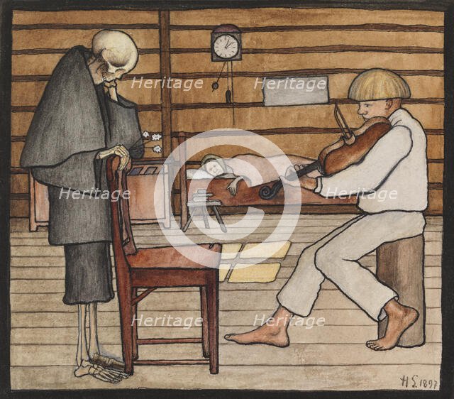 Death Listens, 1897. Creator: Hugo Simberg.