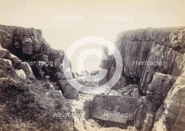 [Rocky Inlet with Seascape], 1870s. Creator: Francis Bedford.