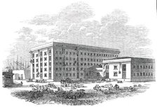The new tea warehouses, London Docks, 1845. Creator: Unknown.