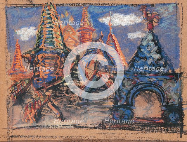 Stage design for the opera Khovanshchina by M, Musorgsky, 1902.