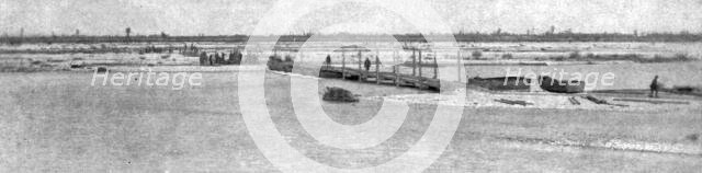 ''L'autriche succombe; Sur le Piave debordee, le 26 octobre 1918, le genie de la 12e armee..., 1918. Creator: Unknown.