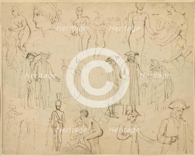 Roger de Coverley and the Gypsies [verso], c. 1803. Creator: Thomas Stothard.