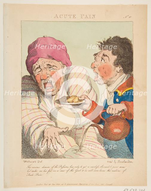 Acute Pain (Le Brun Travested, or Caricatures of the Passions), January 21, 1800. Creator: Thomas Rowlandson.