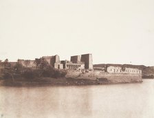 Ile de Fileh (Philæ), Vu Générale Prise du Nord-Ouest au Point A, 1851-52. Creator: Félix Teynard.