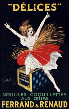 Delices - Nouilles Coquillettes aux oeufs. Ferrand et Renaud, 1923. Creator: Cappiello, Leonetto (1875-1942).