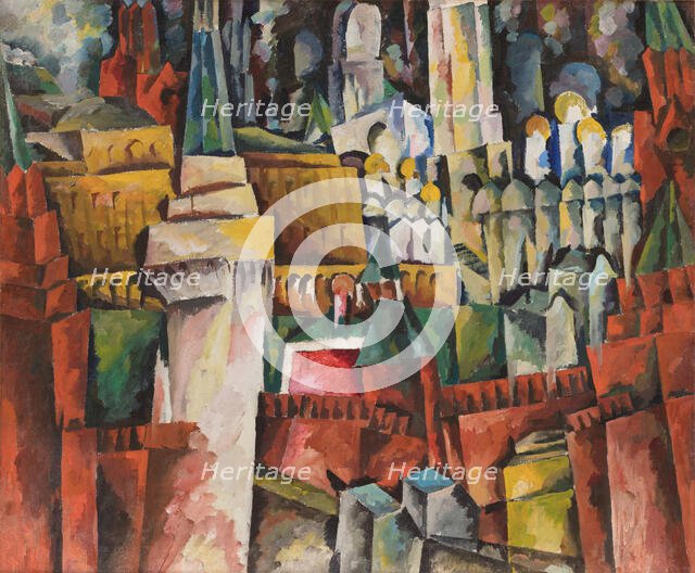 Kremlin. Urban landscape, 1919-1920. Creator: Lentulov, Aristarkh Vasilyevich (1882-1943).