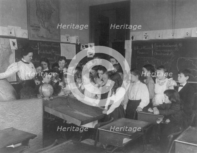 Washington, DC public school classroom scenes - 1st Division geography class - students..., (1899?). Creator: Frances Benjamin Johnston.