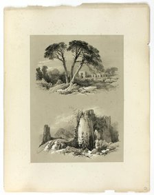 Frejus and Pennard Castle, from Picturesque Selections, 1860. Creator: James Duffield Harding.