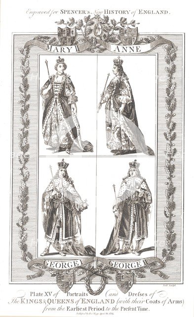 English Kings and Queens with coats of Arms, 1780-1800 Artist: Unknown