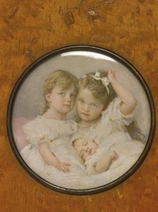 Portrait miniature of Grand Duchesses Olga, Tatiana and Maria of Russia, c. 1900. Artist: Anonymous  