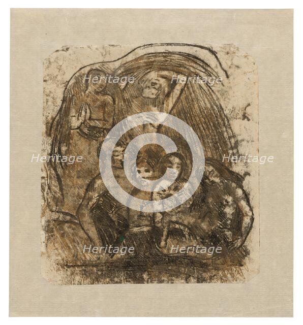 Nativity (Mother and Child Surrounded by Five Figures), c. 1902. Creator: Paul Gauguin.