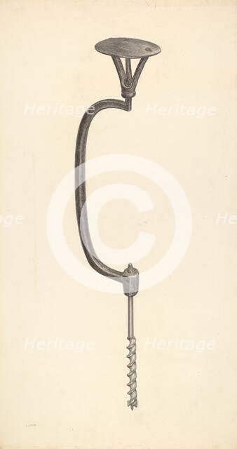 Carpenter's Brace, c. 1941. Creator: Jacob Lipkin.