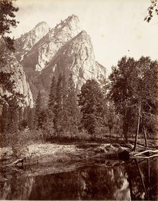 The Three Brothers, Yosemite, ca. 1872, printed ca. 1876. Creator: Attributed to Carleton E. Watkins.