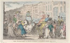 The Pleasures of Bond Street: or Fashionable Driving, 1807., 1807. Creator: Thomas Rowlandson.