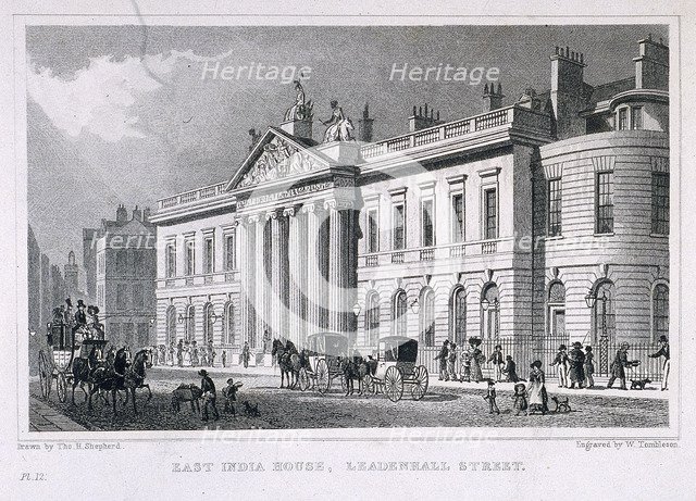 East India House, London, c1829. Artist: William Tombleson