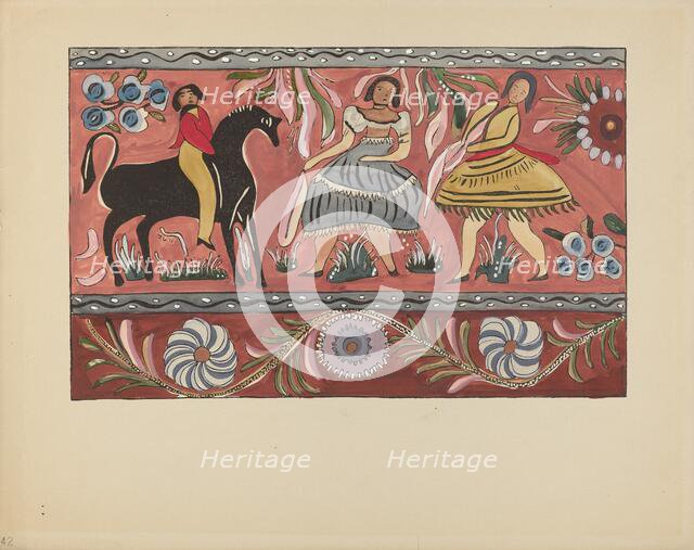 Plate 42: Painted Chest Design: From Portfolio "Spanish Colonial Designs of New Mexico", 1935/1942. Creator: Unknown.