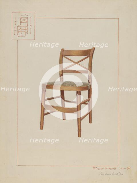 Rush Bottom Chair, c. 1937. Creator: Vincent P. Rosel.