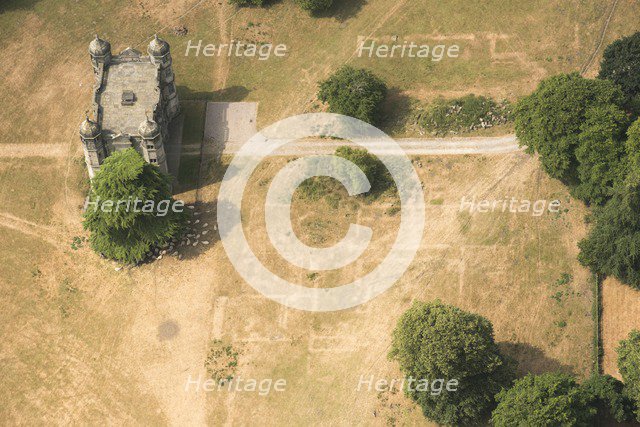 Crop marks revealing the buried foundations of Tixall Hall, Staffordshire, 2018. Creator: Historic England Staff Photographer.
