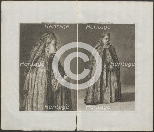 Russian woman (From: Reizen over Moskovië), 1711. Artist: Bruijn, Cornelis de (1652-1727)