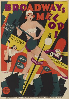 Movie poster "The Broadway Melody" by Harry Beaumont, 1929. Creator: Rohman, Eric (1891-1949).
