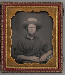 Untitled (Portrait of a Man Wearing a Straw Hat), 1854. Creator: Unknown.