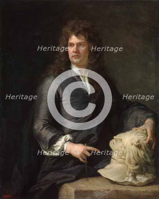 Portrait of the wood carver Grinling Gibbons', (1648-1721), before 1690. Creator: Kneller, Sir Gotfrey (1646-1723).